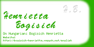 henrietta bogisich business card